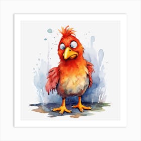 playful chicken Art Print