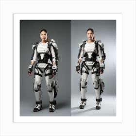 Two Women In Futuristic Suits 2 Art Print