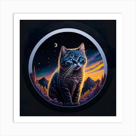 Cat Colored Sky (95) Art Print