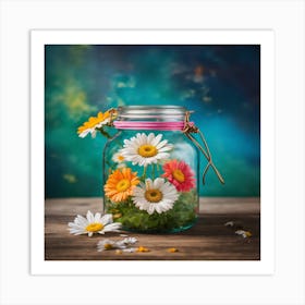 Daisies In A Jar Art Print