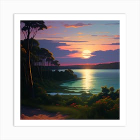 Sunset By The Lake 4 Art Print