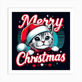 Merry Christmas Cat 7 Art Print