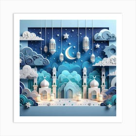 Ramadan Paper Art Art Print