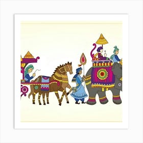 Indian Elephants Art Print