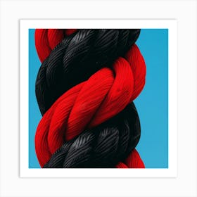 Black And Red Rope Art Print