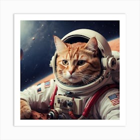 Astronaut Cat Art Print