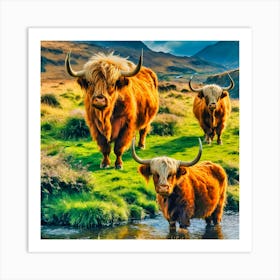 Highland Cows Art Print