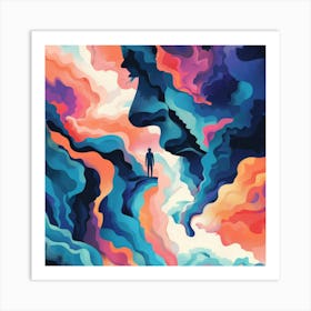 Man Standing On A Cloud Art Print