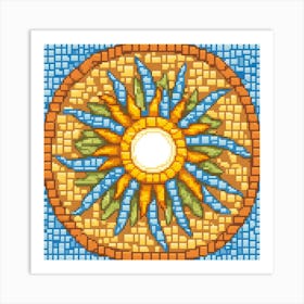 Mosaic Sun A Sun Created From A Mosaic Of Small Tiles 23 Art Print