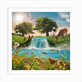 Deer In The Meadow Art Print