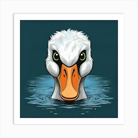 Duck In The Water Art Print