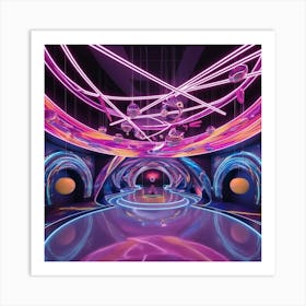 Neon Tunnel 1 Art Print