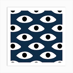 Eye Charm Blue Square Art Print