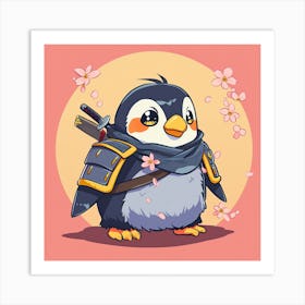 Samurai Penguin Art Print