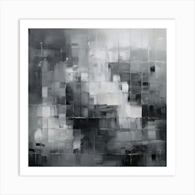 Abstract Black And White Painting Poster