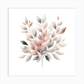 Watercolor Leaves Art Print