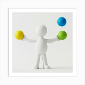 Juggling Man With Balls Art Print