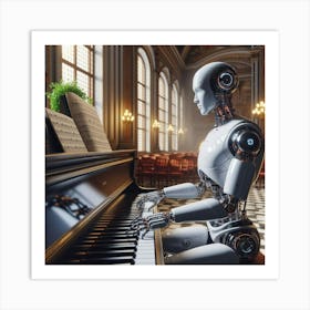 Robot Playing Piano 5 Art Print