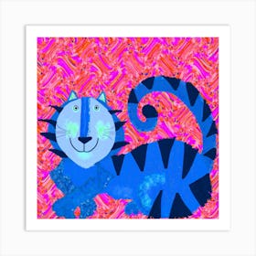 Blue Tiger Square Art Print
