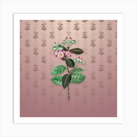 Vintage Tall Calotropis Flower Botanical on Dusty Pink Pattern Art Print