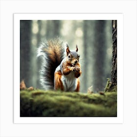 Squirrel In The Forest 46 Art Print