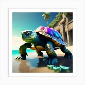 Turtle On The Beach 1 1 Art Print