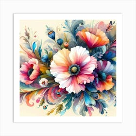 Colorful Flowers 11 Art Print