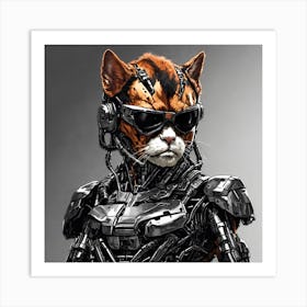 Robot Cat Art Print