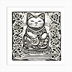 Chinese Cat Art Print