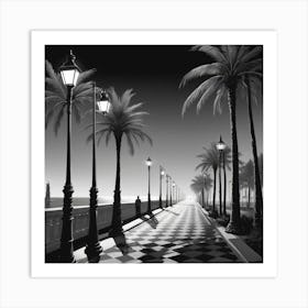 Palms On The Beach Art Print