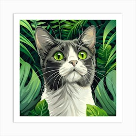 Cat In The Jungle 21 Art Print