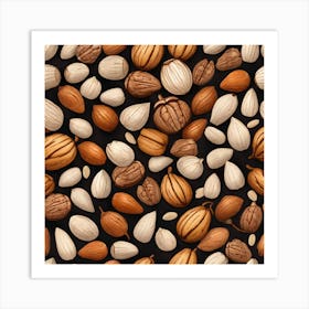 Seamless Pattern Of Nuts 3 Art Print