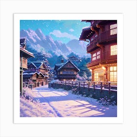 Winter Village Art Print