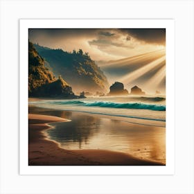 Sunset On The Beach 32 Art Print