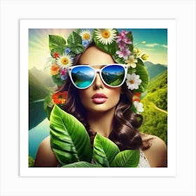 Beautiful Woman In Sunglasses 4 Art Print