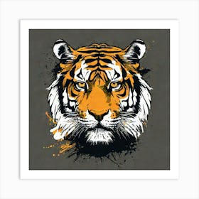 Illustration grunge Tiger Art Print