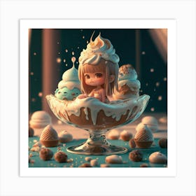 Ice Cream Girl Art Print