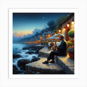 Man At The Seaside Art Print