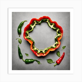 Frame Created From Bell Pepper On Edges And Nothing In Middle (49) Art Print