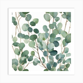 Illustrative Albedo Fading Green Eucalyptus In Art 0 Art Print