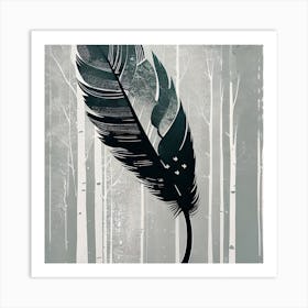 Feather In The Woods Art Print