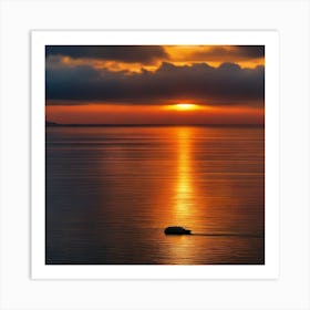 Sunset Over The Sea Art Print