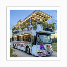 Bus With Plants On It Art Print