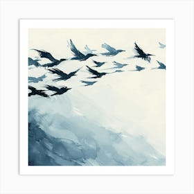 Crows In Flight Art Print