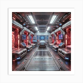 Mars Dominion Mobile Medical Unit Crimson Storm Medical Suites Art Print