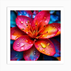 Watercolor Vibrant Colours Bright Studio Photography Complex Details High Detail Art Print