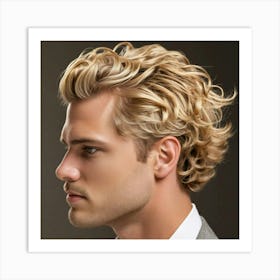 Portrait Of A Man With Curly Hair Art Print