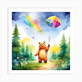 Bear in a forest Art Print
