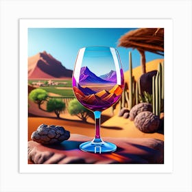 Wine Glass In The Desert 8 Art Print