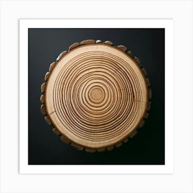 Tree Stump Isolated On Black Background Art Print